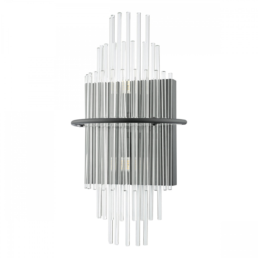 Lukas 2 Light Wall Light In Satin Black Finish With Glass Rods LUK0922