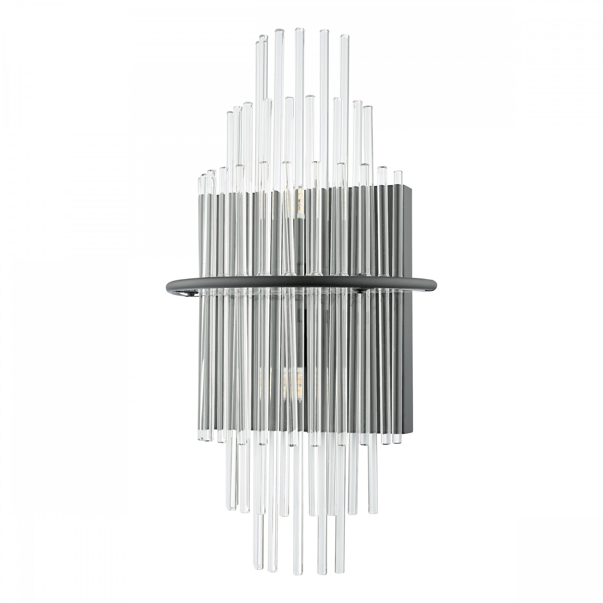 Lukas 2 Light Wall Light In Satin Black Finish With Glass Rods LUK0922