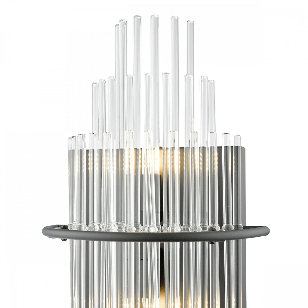 Lukas 2 Light Wall Light In Satin Black Finish With Glass Rods LUK0922