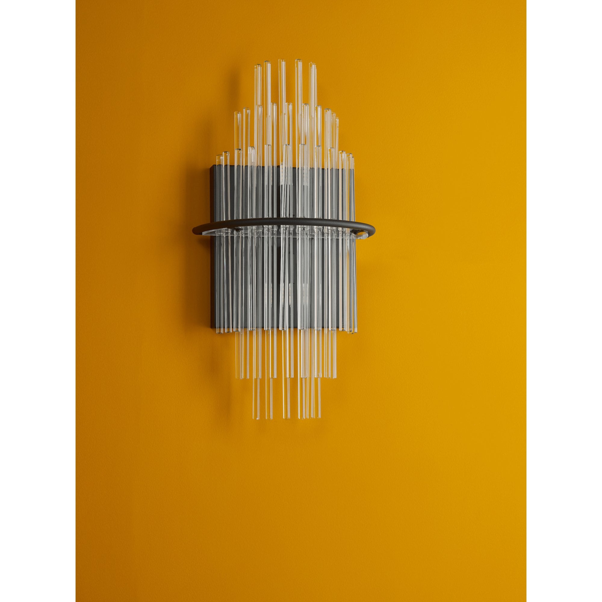 Lukas 2 Light Wall Light In Satin Black Finish With Glass Rods LUK0922