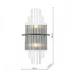Lukas 2 Light Wall Light In Satin Black Finish With Glass Rods LUK0922