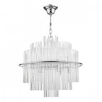 Lukas 13 Light Ceiling Pendant Light In Polished Chrome Finish With Glass Rods LUK1750
