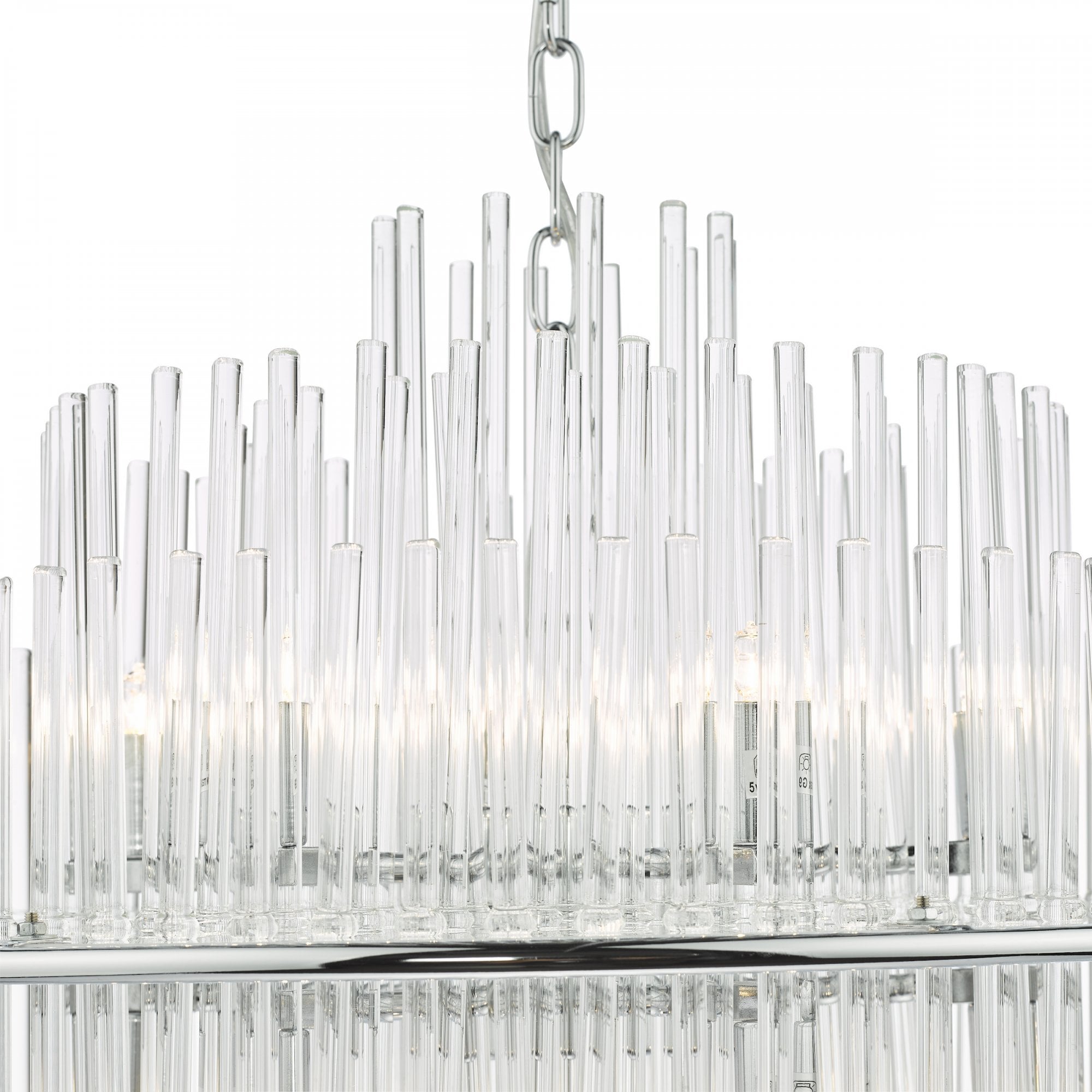 Lukas 13 Light Ceiling Pendant Light In Polished Chrome Finish With Glass Rods LUK1750