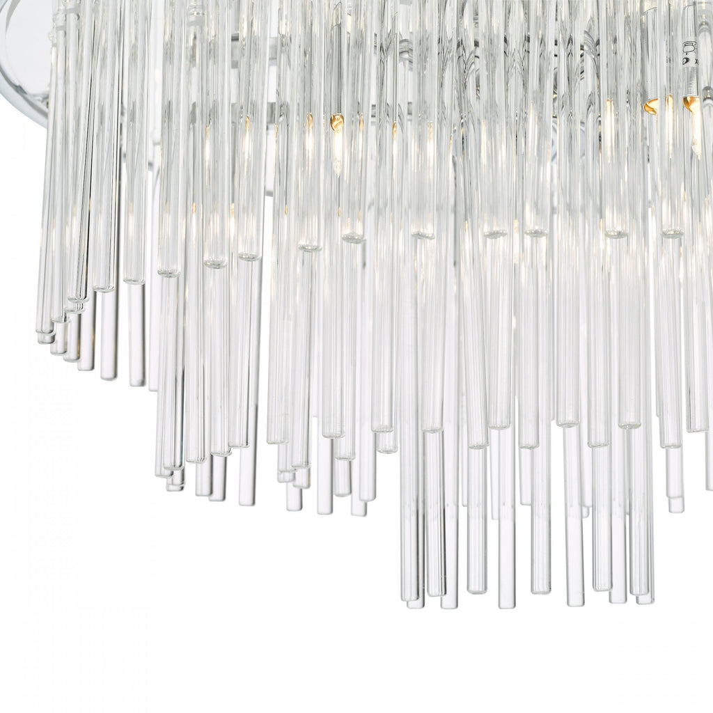 Lukas 13 Light Ceiling Pendant Light In Polished Chrome Finish With Glass Rods LUK1750