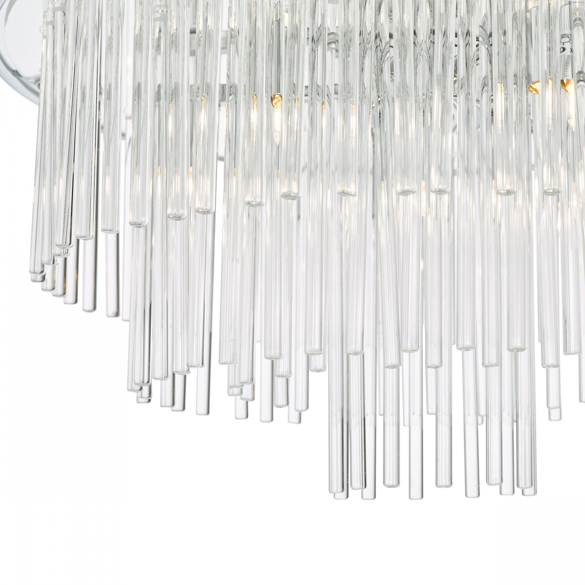 Lukas 13 Light Ceiling Pendant Light In Polished Chrome Finish With Glass Rods LUK1750