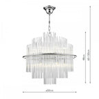 Lukas 13 Light Ceiling Pendant Light In Polished Chrome Finish With Glass Rods LUK1750