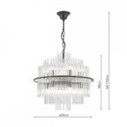 Lukas 13 Light Ceiling Pendant Light In Satin Black Finish and Glass Rods LUK1722