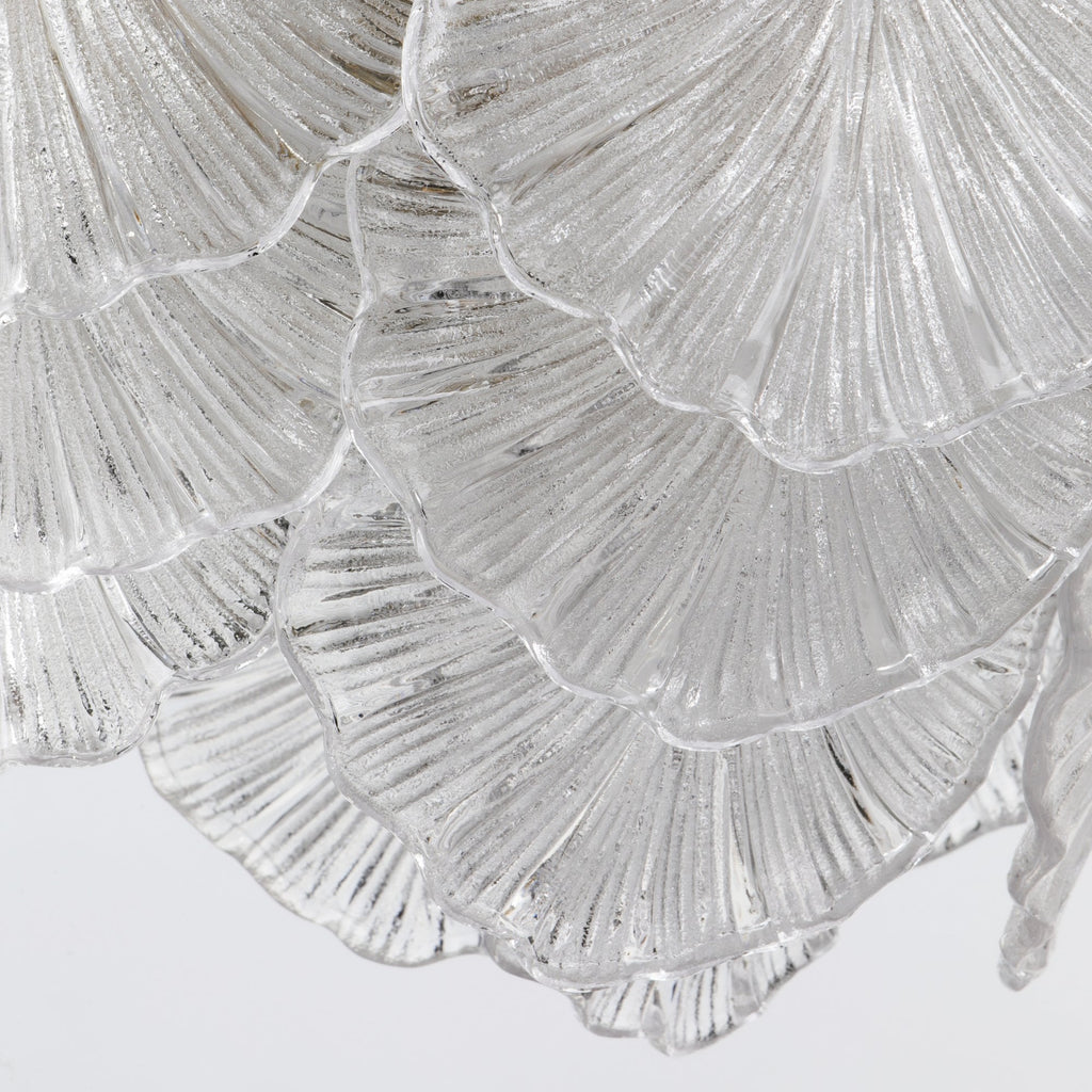 Courtney Stunning 10 Light Ceiling Pendant In Antique Brass With Sculpted Glass Leaves COU2375