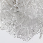 Courtney Stunning 10 Light Ceiling Pendant In Antique Brass With Sculpted Glass Leaves COU2375