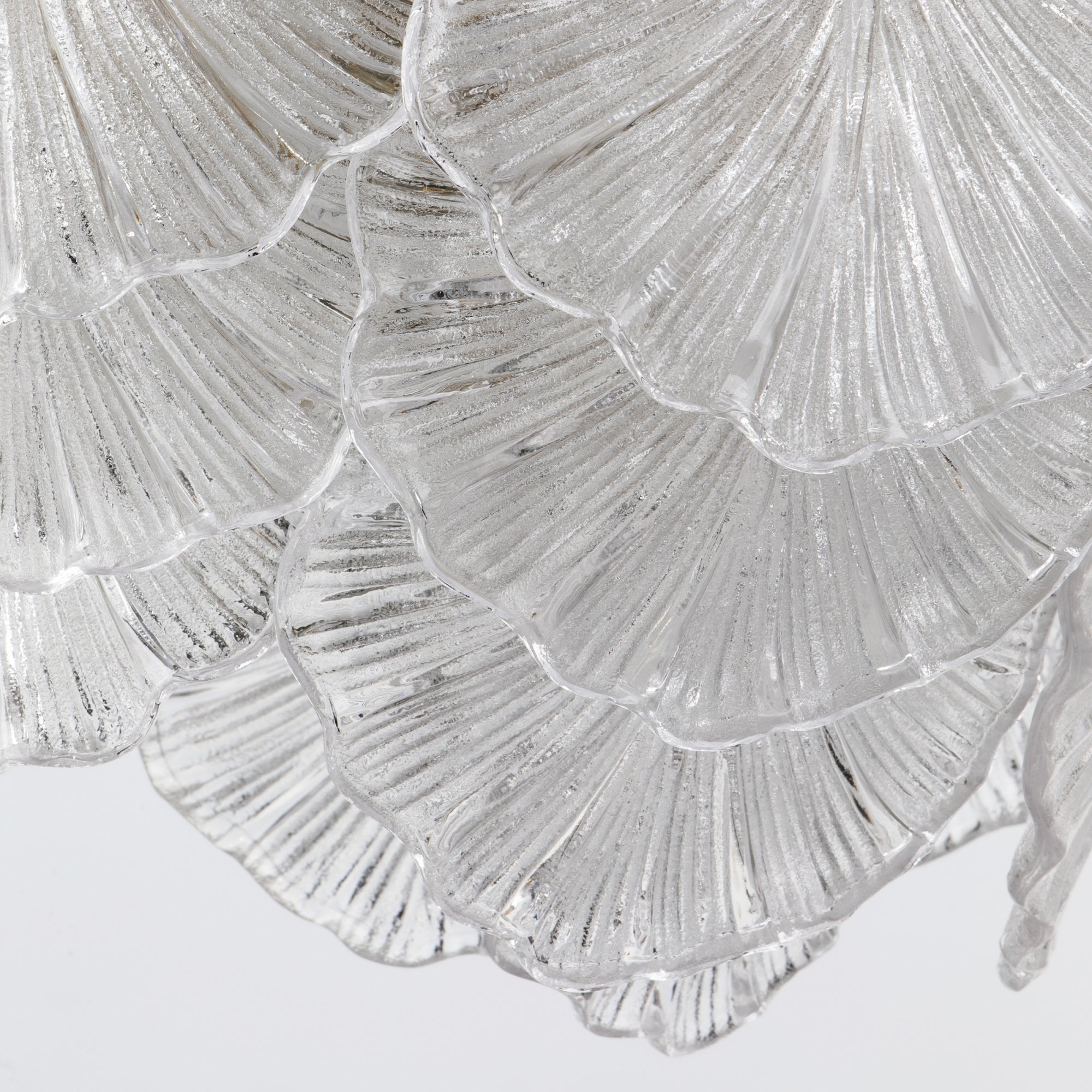 Courtney Stunning 10 Light Ceiling Pendant In Antique Brass With Sculpted Glass Leaves COU2375