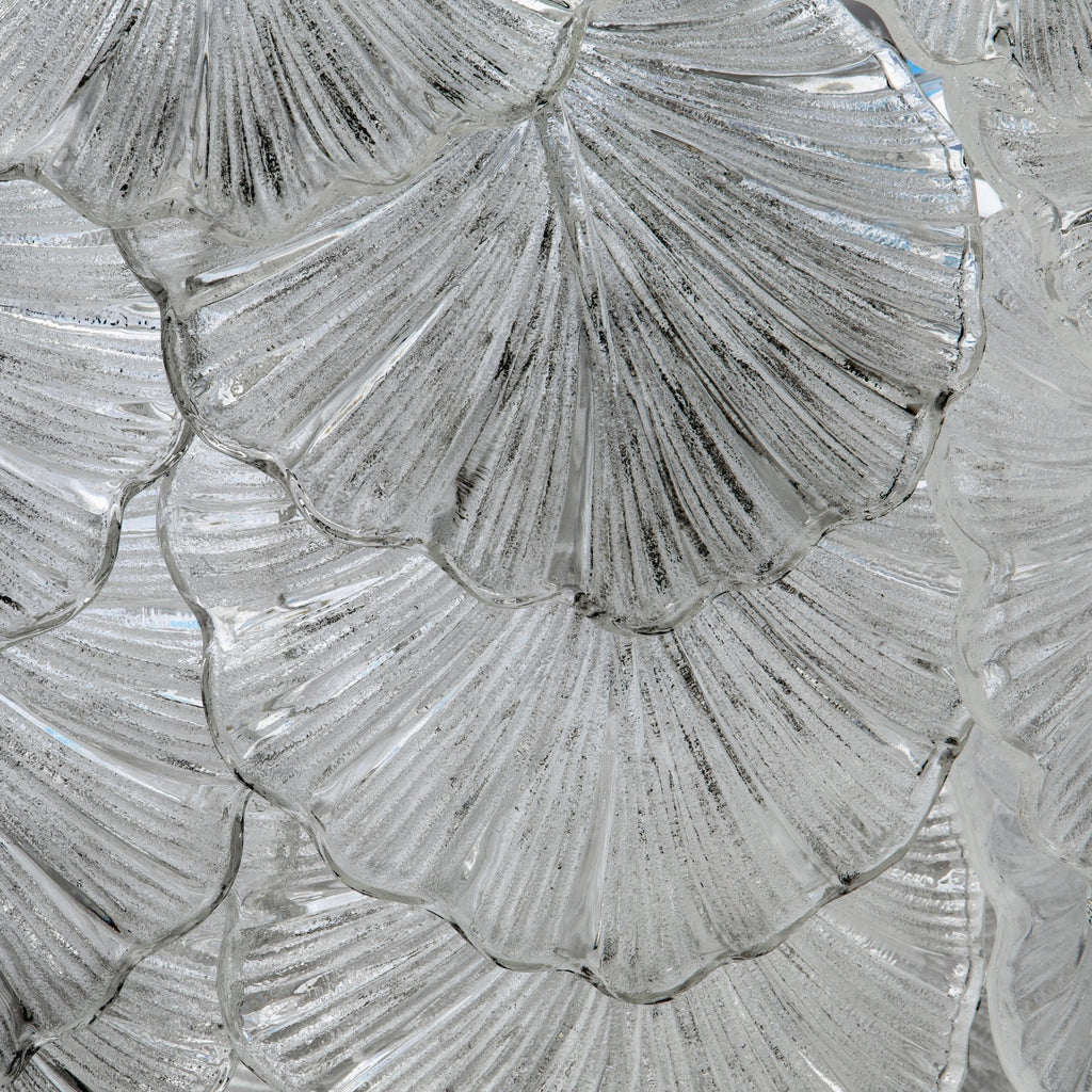 Courtney Stunning 10 Light Ceiling Pendant In Antique Brass With Sculpted Glass Leaves COU2375