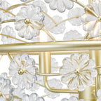 Fonda 3 Light Ceiling Pendant Light In Satin Gold With Beautiful Glass Flowers FON0335