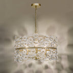 Fonda 3 Light Ceiling Pendant Light In Satin Gold With Beautiful Glass Flowers FON0335
