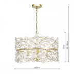 Fonda 3 Light Ceiling Pendant Light In Satin Gold With Beautiful Glass Flowers FON0335