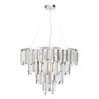 Fuentes 5 Light Ceiling Chandelier In Polished Chrome With Clear And Smoked Crystal FUE0550