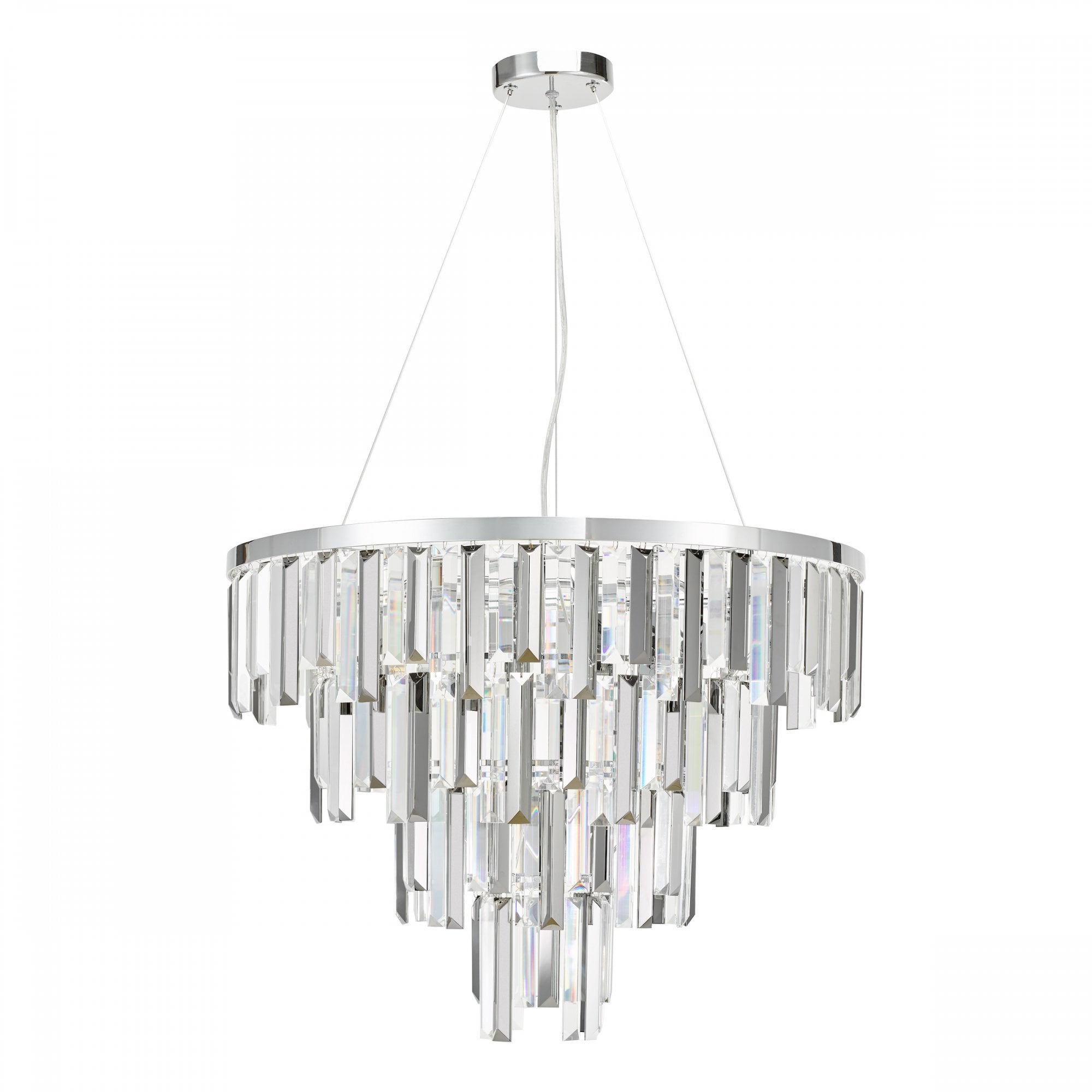 Fuentes 5 Light Ceiling Chandelier In Polished Chrome With Clear And Smoked Crystal FUE0550