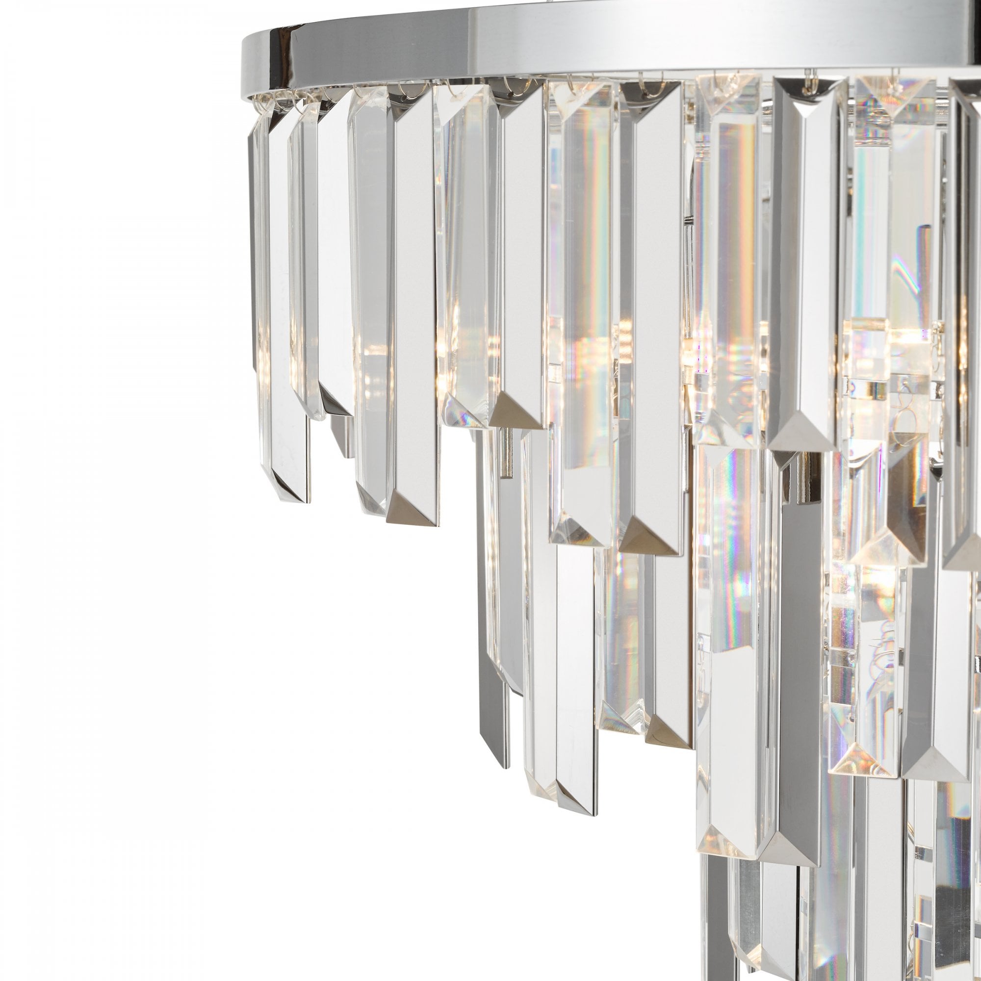 Fuentes 5 Light Ceiling Chandelier In Polished Chrome With Clear And Smoked Crystal FUE0550