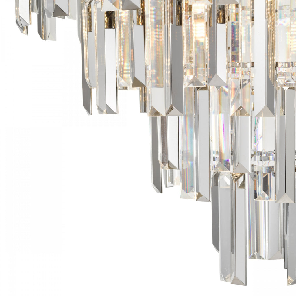Fuentes 5 Light Ceiling Chandelier In Polished Chrome With Clear And Smoked Crystal FUE0550