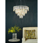 Fuentes 5 Light Ceiling Chandelier In Polished Chrome With Clear And Smoked Crystal FUE0550