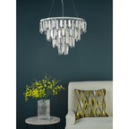 Fuentes 5 Light Ceiling Chandelier In Polished Chrome With Clear And Smoked Crystal FUE0550