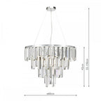 Fuentes 5 Light Ceiling Chandelier In Polished Chrome With Clear And Smoked Crystal FUE0550