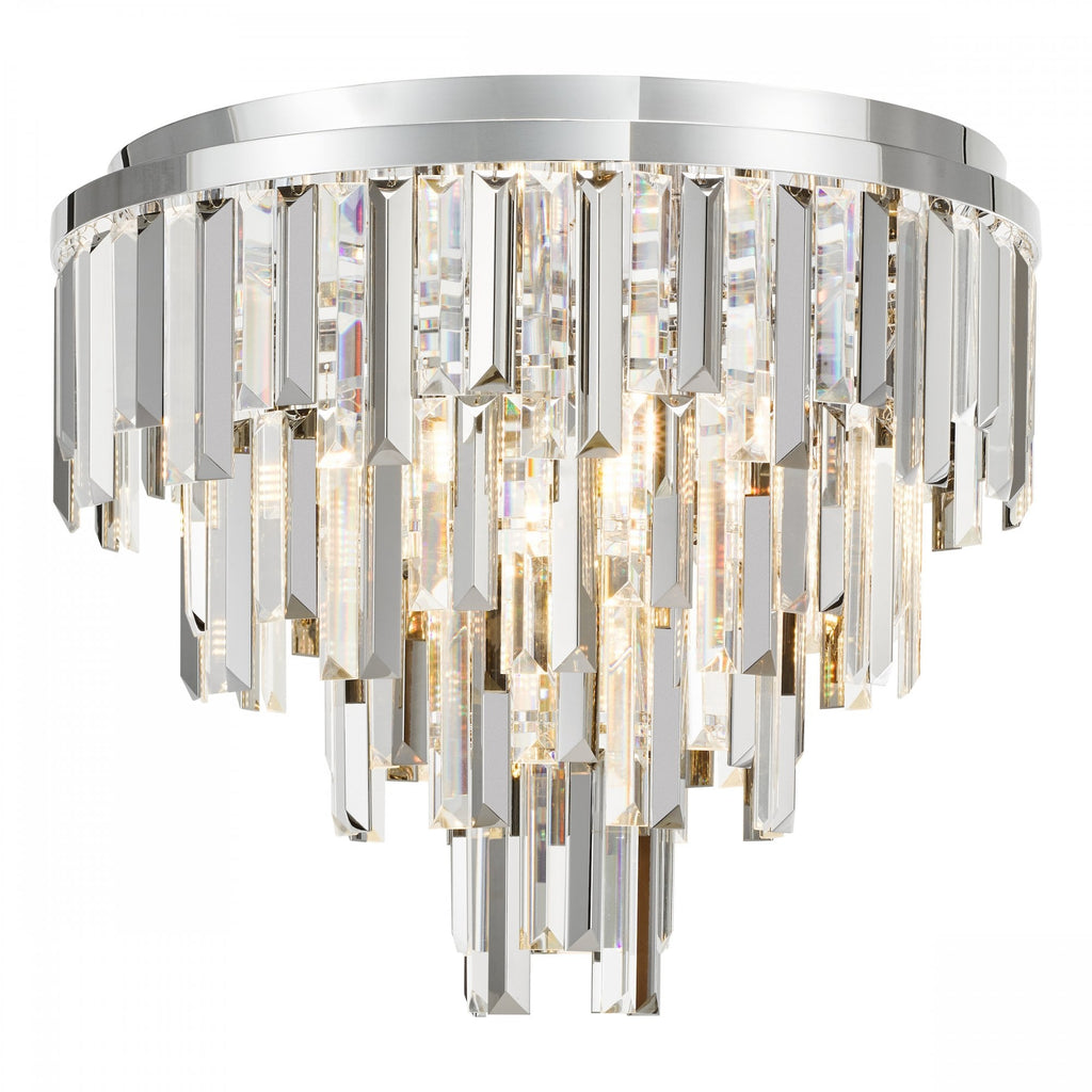 Fuentes 5 Light Flush Ceiling Light In Chrome With Clear And Smoked Crystal Glass FUE4850