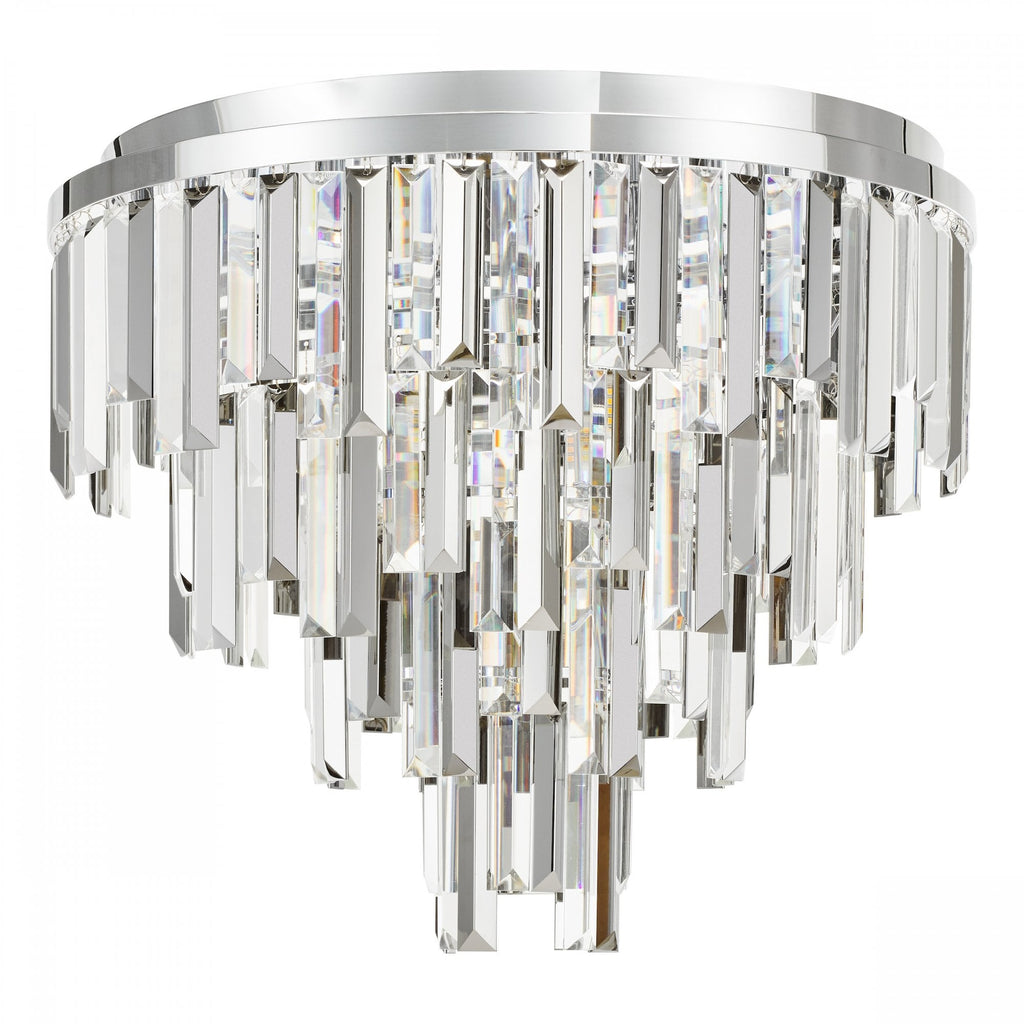 Fuentes 5 Light Flush Ceiling Light In Chrome With Clear And Smoked Crystal Glass FUE4850