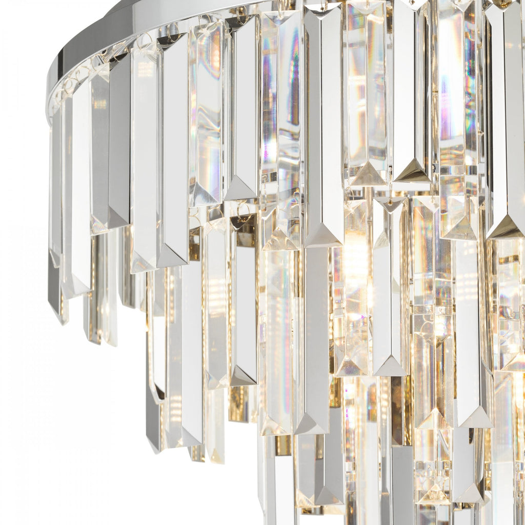 Fuentes 5 Light Flush Ceiling Light In Chrome With Clear And Smoked Crystal Glass FUE4850