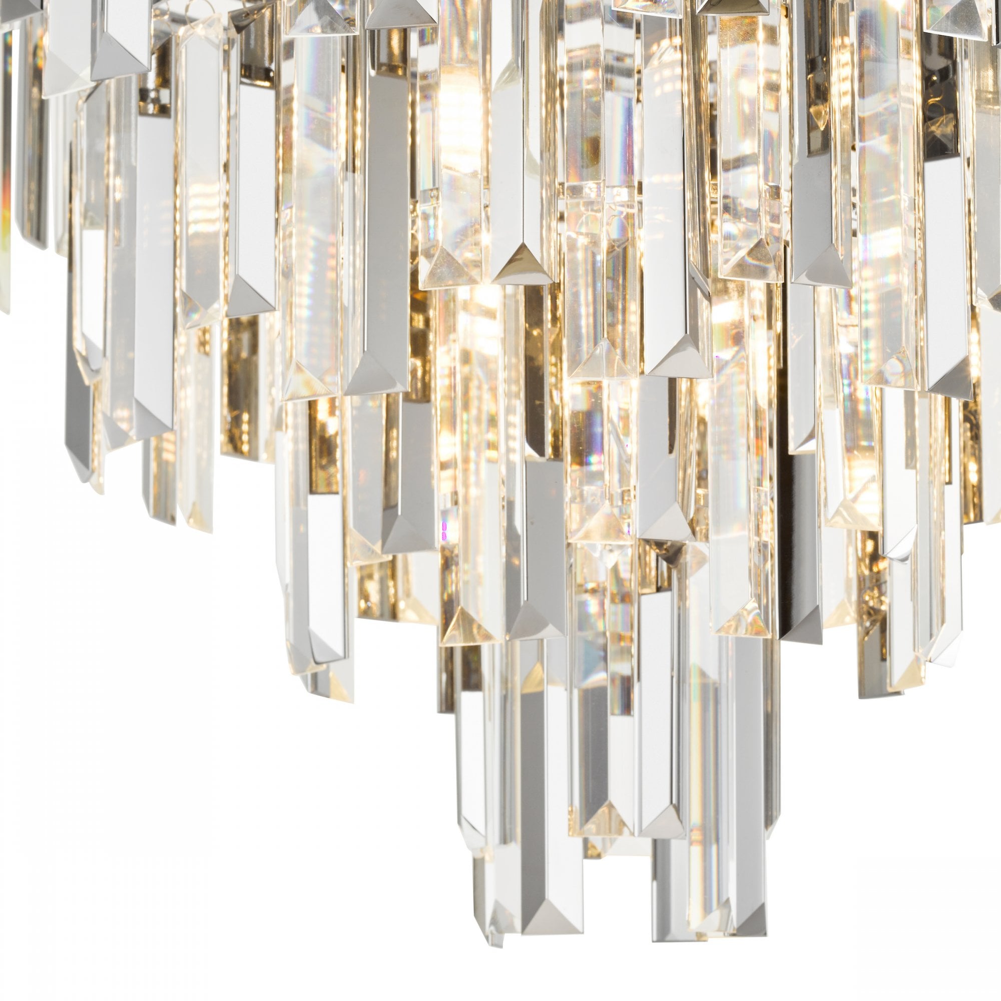 Fuentes 5 Light Flush Ceiling Light In Chrome With Clear And Smoked Crystal Glass FUE4850