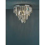 Fuentes 5 Light Flush Ceiling Light In Chrome With Clear And Smoked Crystal Glass FUE4850