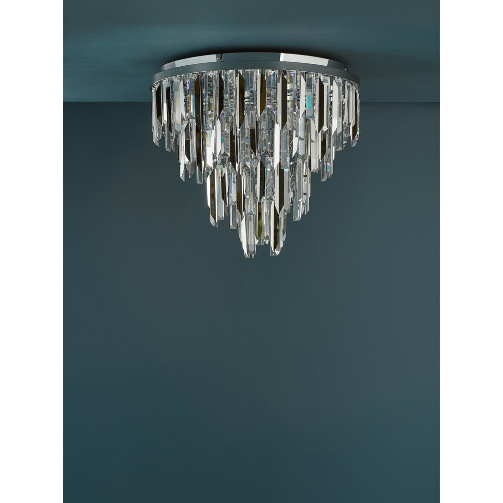 Fuentes 5 Light Flush Ceiling Light In Chrome With Clear And Smoked Crystal Glass FUE4850