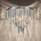 Fuentes 5 Light Flush Ceiling Light In Chrome With Clear And Smoked Crystal Glass FUE4850