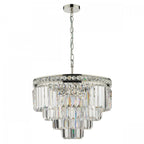 Vyana 4 Light Ceiling Chandelier In Nickel Finish With Crystal Glass VYA0432