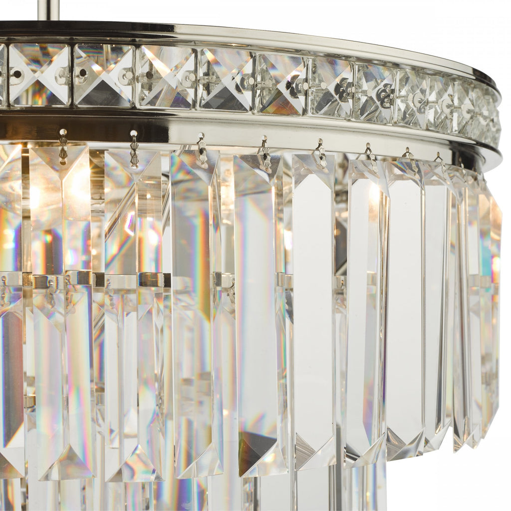 Vyana 4 Light Ceiling Chandelier In Nickel Finish With Crystal Glass VYA0432