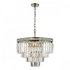 Vyana 4 Light Ceiling Chandelier In Antique Brass Finish With Clear Crystal Glass VYA0475
