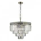 Vyana 4 Light Ceiling Chandelier In Antique Brass Finish With Clear Crystal Glass VYA0475