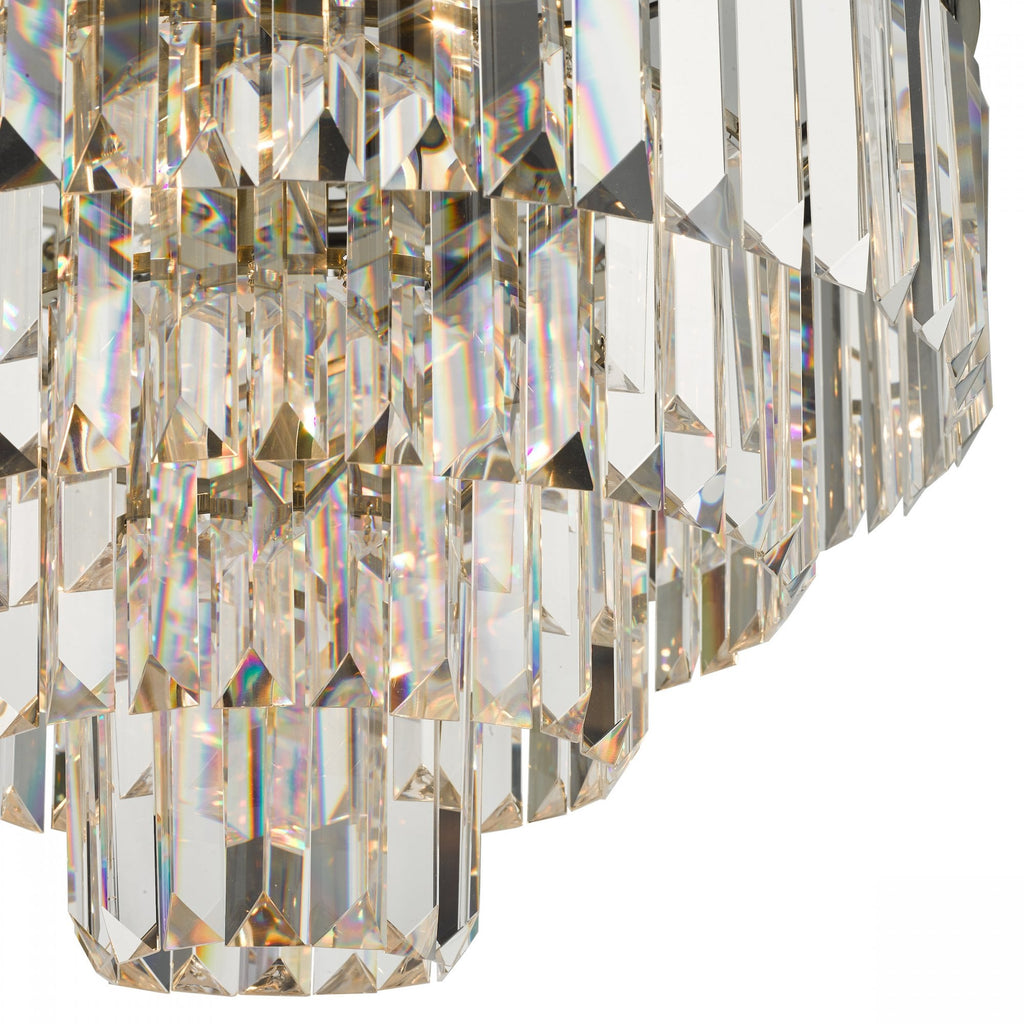 Vyana 4 Light Ceiling Chandelier In Antique Brass Finish With Clear Crystal Glass VYA0475