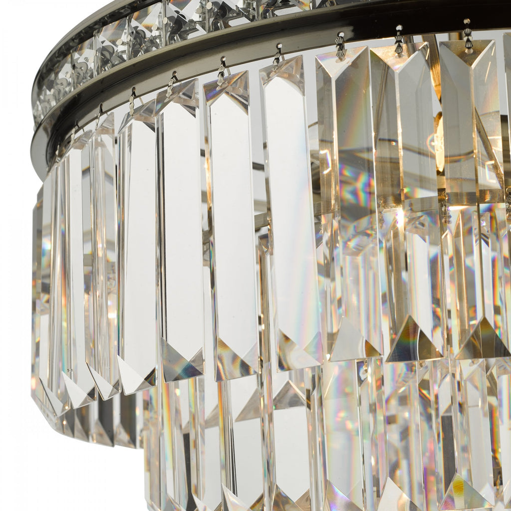 Vyana 4 Light Ceiling Chandelier In Antique Brass Finish With Clear Crystal Glass VYA0475