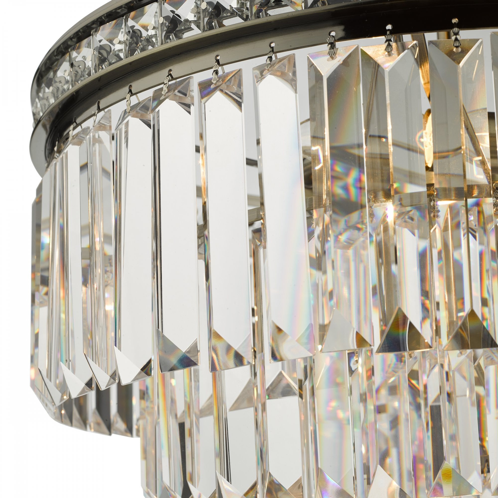 Vyana 4 Light Ceiling Chandelier In Antique Brass Finish With Clear Crystal Glass VYA0475