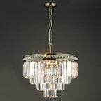 Vyana 4 Light Ceiling Chandelier In Antique Brass Finish With Clear Crystal Glass VYA0475