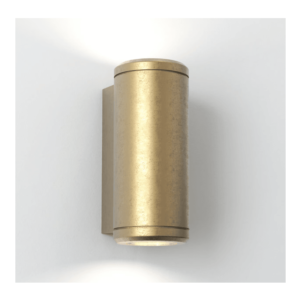 Jura Outdoor Up And Down Wall Light In Antique Brass Finish IP44 1375010