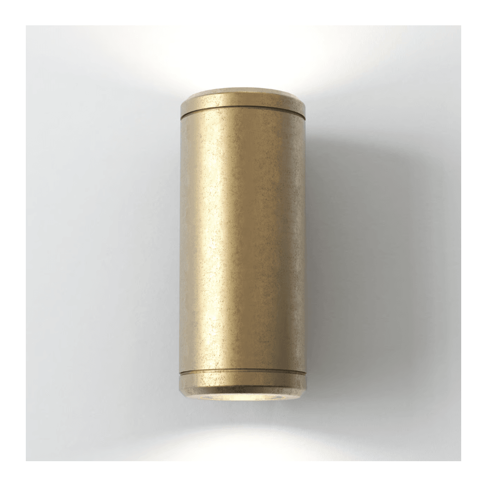 Jura Outdoor Up And Down Wall Light In Antique Brass Finish IP44 1375010