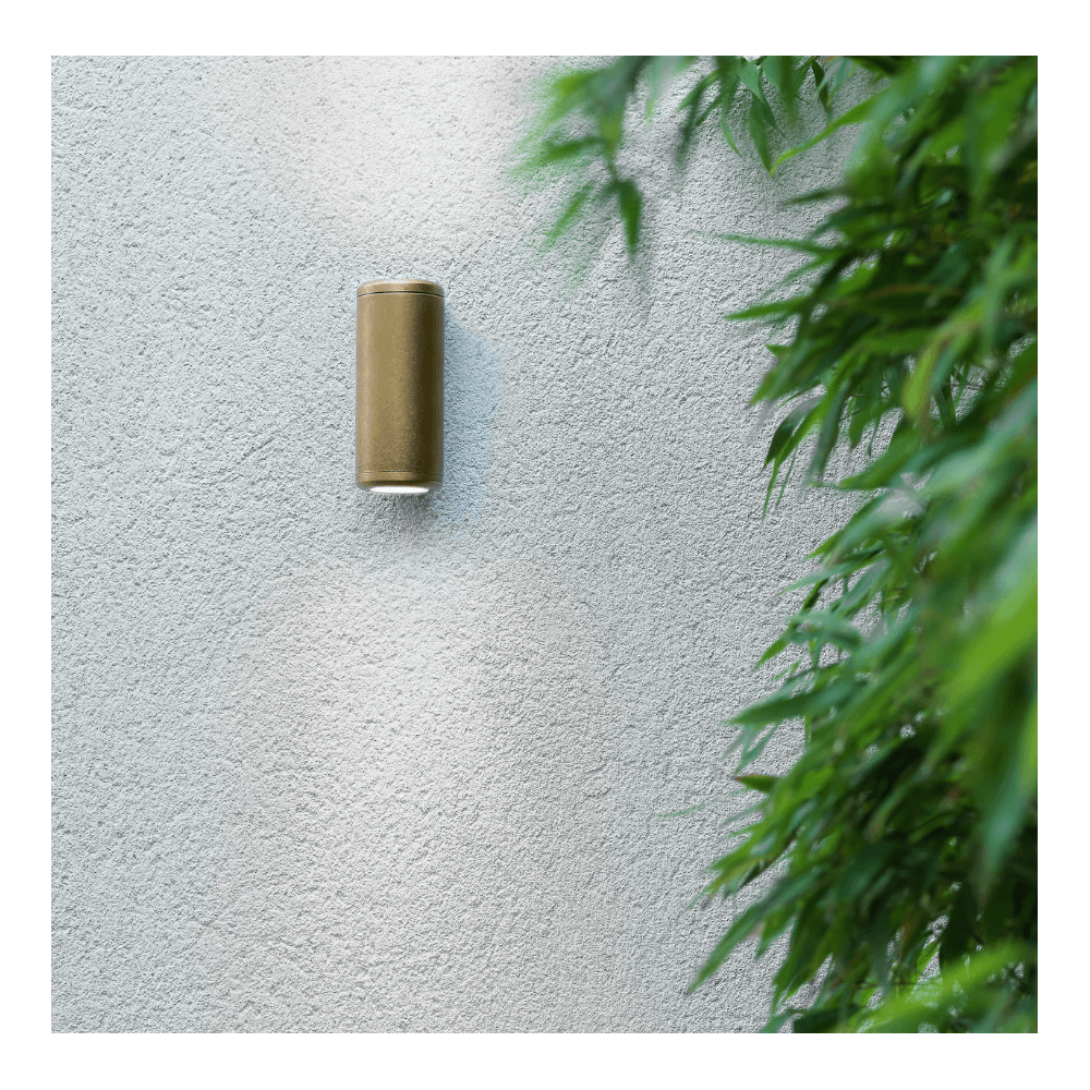 Jura Outdoor Up And Down Wall Light In Antique Brass Finish IP44 1375010