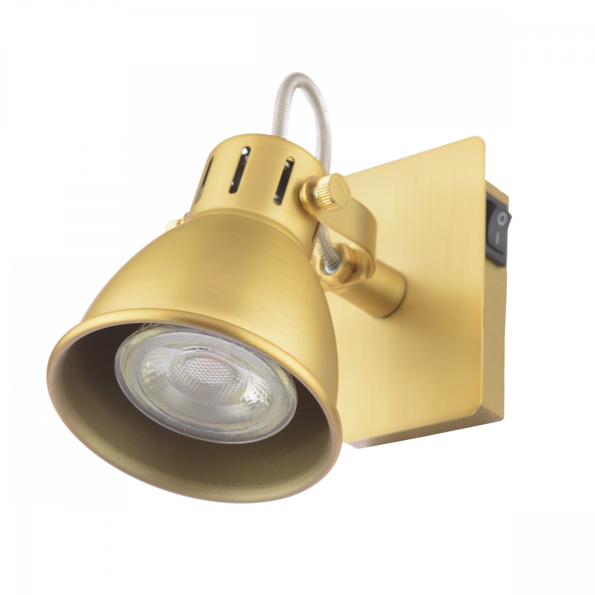 IDA0775 Idaho Single Switched Spotlight in Aged Brass