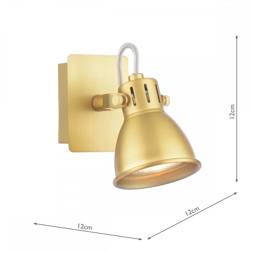 IDA0775 Idaho Single Switched Spotlight in Aged Brass