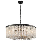 Coral 12 Light Crystal Ceiling Pendant Light In Matt Black Finish FL2502-12