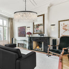 Coral 12 Light Crystal Ceiling Pendant Light In Matt Black Finish FL2502-12