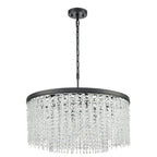 Coral 8 Light Crystal Ceiling Pendant Light In Matt Black Finish FL2502-8