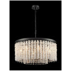 Coral 8 Light Crystal Ceiling Pendant Light In Matt Black Finish FL2502-8