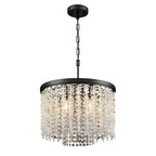 Coral 6 Light Crystal Ceiling Pendant Light In Matt Black Finish FL2502-6